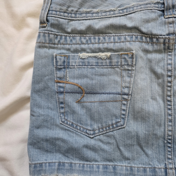 VTG 90s American Eagle Distressed Denim Mini Skirt Size 10 Dated 1999 - Picture 10 of 15
